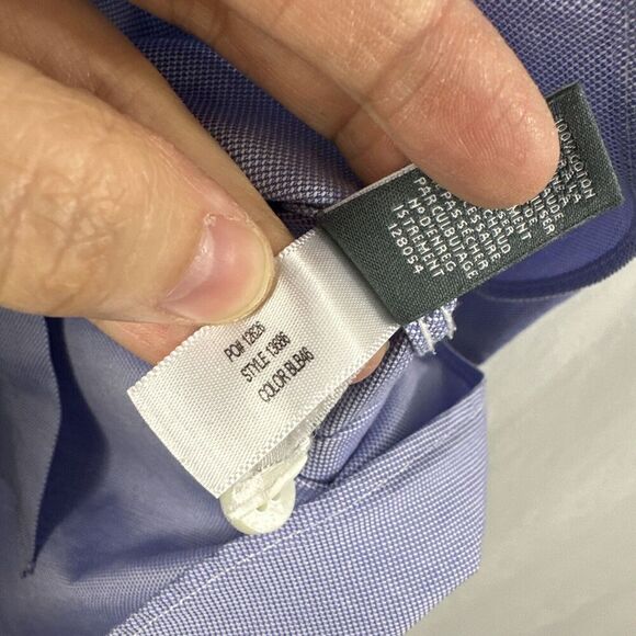 Bonobos Italian Shirting Slim Fit Blue Button Up Dress Shirt Mens Size 16/33 - Picture 10 of 12